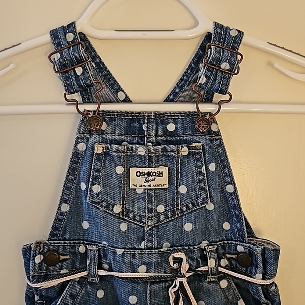 VTG OshKosh B’gosh Polka Dot Denim Overalls - Picture 4 of 9